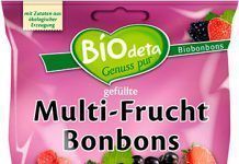 Caramelos rellenos Biodeta, distribuidos por Biocop biodeta