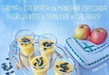 Receta: Crema de Calabaza con Manzana Especiada y Crujientes de Semillas de Calabaza crema calabza manzana