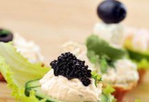 Receta: Montaditos de crema suave de tofu con caviar de amaranto montaditos