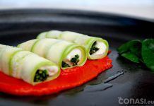 Receta: Caneloni de queso cremoso y kale pesto caneloni