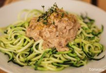 Receta: Espaguetis de calabacín con salsa de nueces espaguettis calbacin conasi