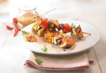 Receta: Pinchos de verduras con salsa de paprika y chili pinchos verdura salsa paprika