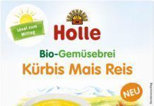 Nuevo puré ecológico de verduras, calabaza, maíz y arroz, de Holle pure de verduras ecológicas holle