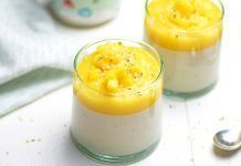 Dulce, Vegano y Sin Gluten: Pudin de Coco con salsa de mango Dulce, Vegano y Sin Gluten: Pudin de Coco con salsa de mango