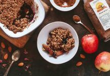 Receta: Crumble de manzana y arándanos de manzana y arándanos