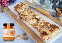 Recepta: Trena de pasta de full i melmelada de préssec trenza de hojaldre