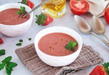 Recepta: Sopa freda o gaspatxo de maduixes Sopa fría o gazpacho de fresas