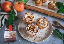 Receta: Rosas de manzana con mermelada de fresa Rosas de manzana