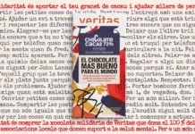 Veritas dona més de 30.000 euros recaptats amb la seva xocolata solidària en favor de la salut mental xocolata solidària