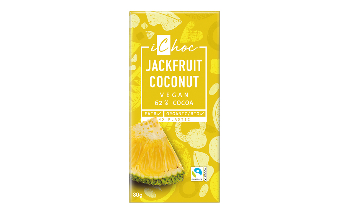 Chocolate vegano con jackfruit y coconut, de iChoc