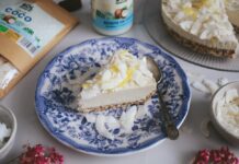 Receta: Cheesecake vegano de limón y coco Cheesecake vegano de limón y coco