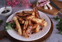 Receta: Berenjenas fritas con miel de palma Berenjenas fritas con miel