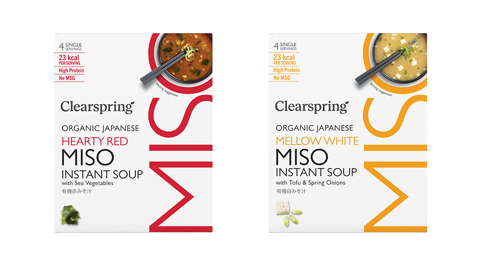 sopas de miso instantáneas de Clearspring