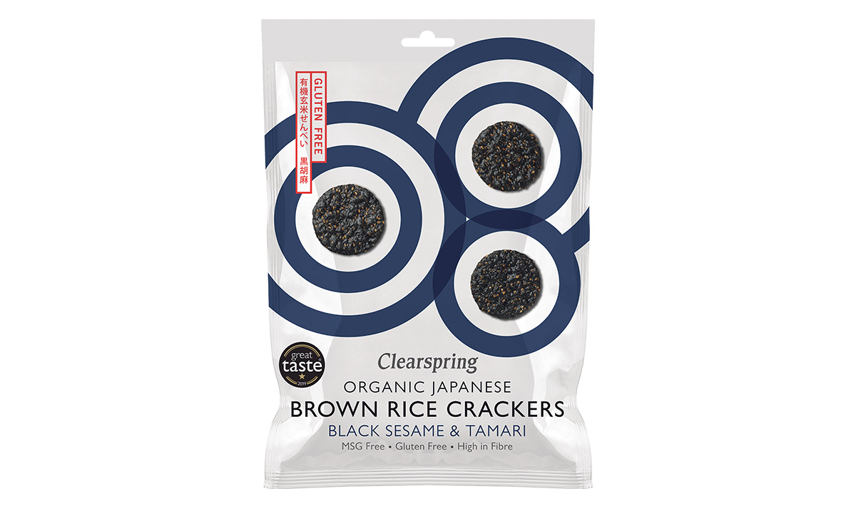 Crackers de arroz integral japonés, de Clearspring