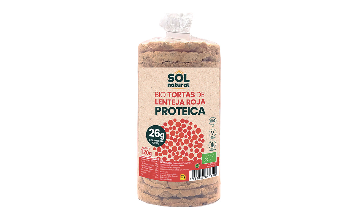 Tortas proteicas de lenteja roja, de Sol Natural