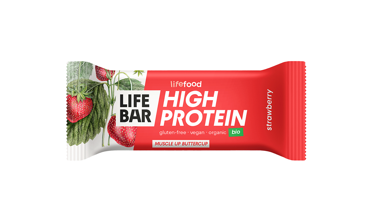 Barrita proteica de fresa, de Lifefood