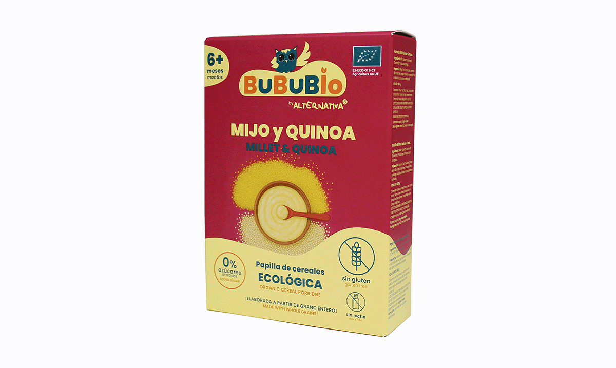 Papillas de mijo y quinoa, de BuBuBio