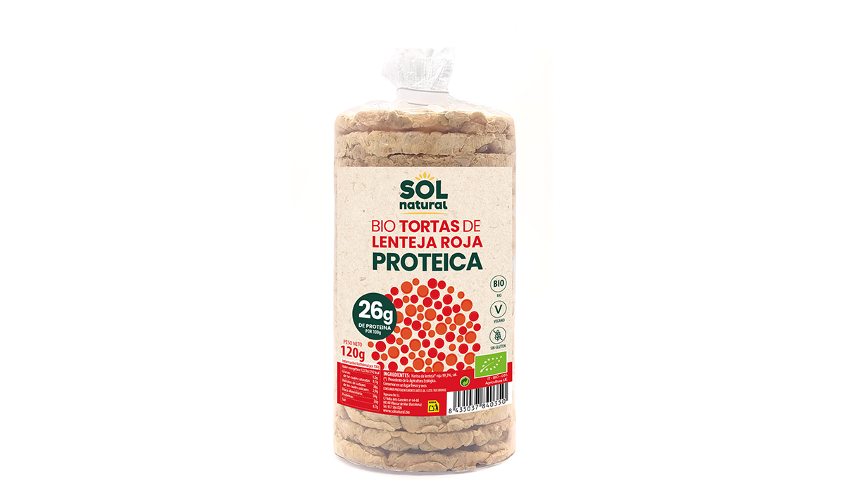 Tortas proteicas de lenteja roja, de Sol Natural