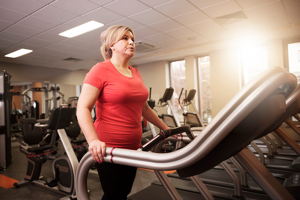 During the hard workout at the gym
