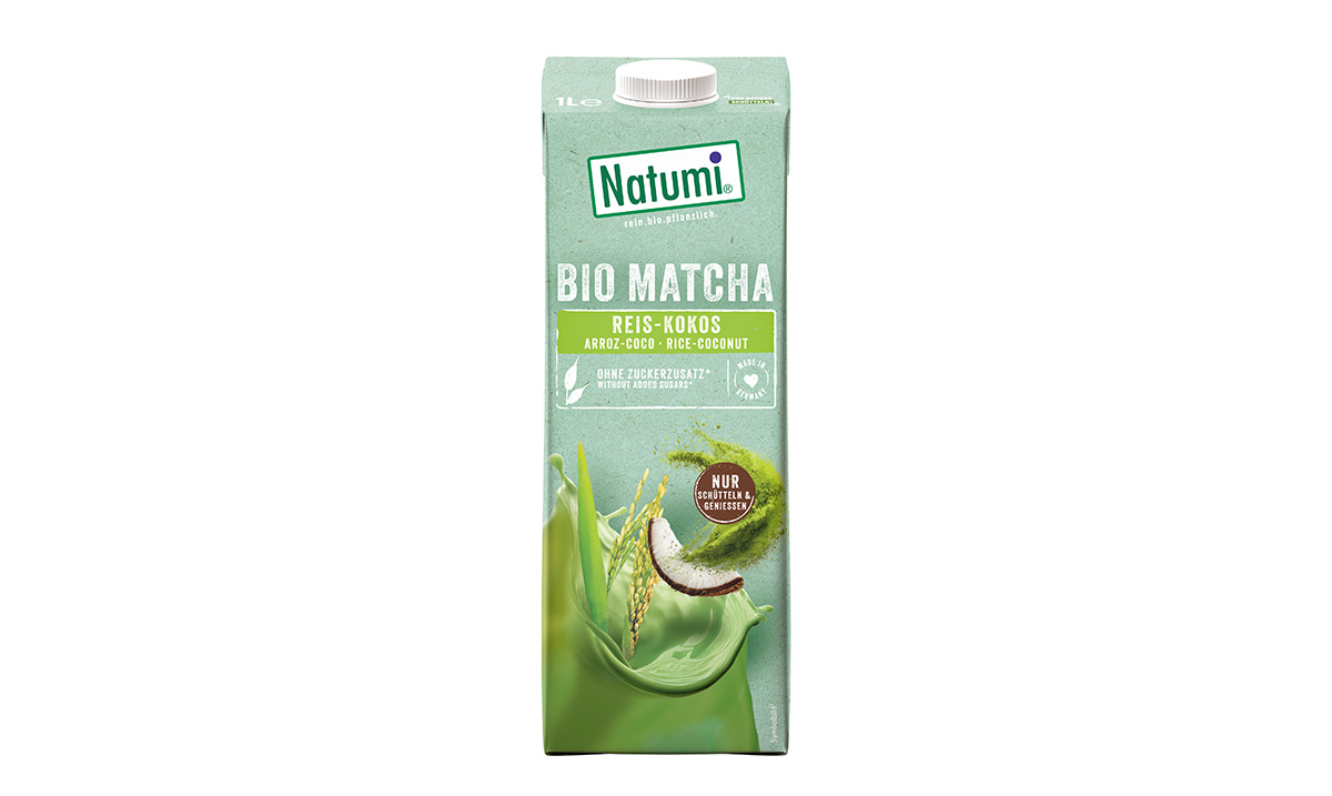 Bebida de arroz, coco y matcha, de Natumi