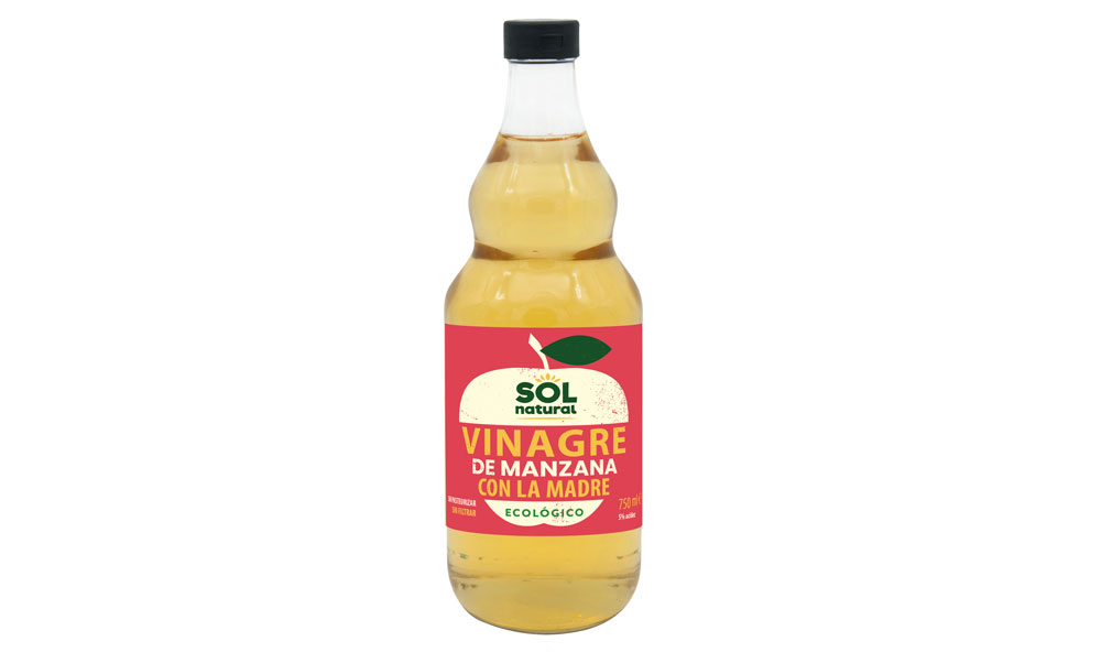 Vinagre de manzana ecológico sin filtrar, con la madre, de Sol Natural