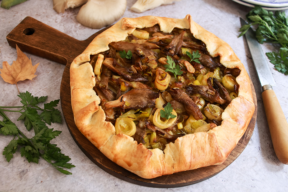 Galette de setas y puerro