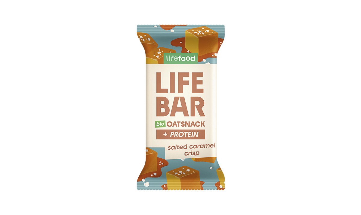 Barrita de proteína de avena Salted Caramel Crisp, de Lifefood