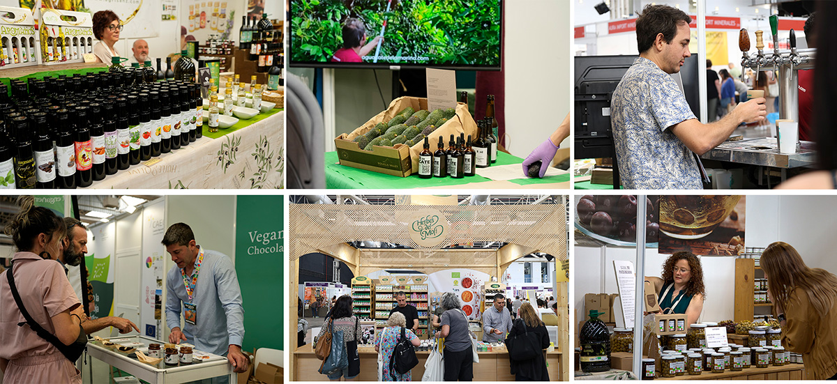 Productos ecológicos, expositores y visitantes en BioCultura