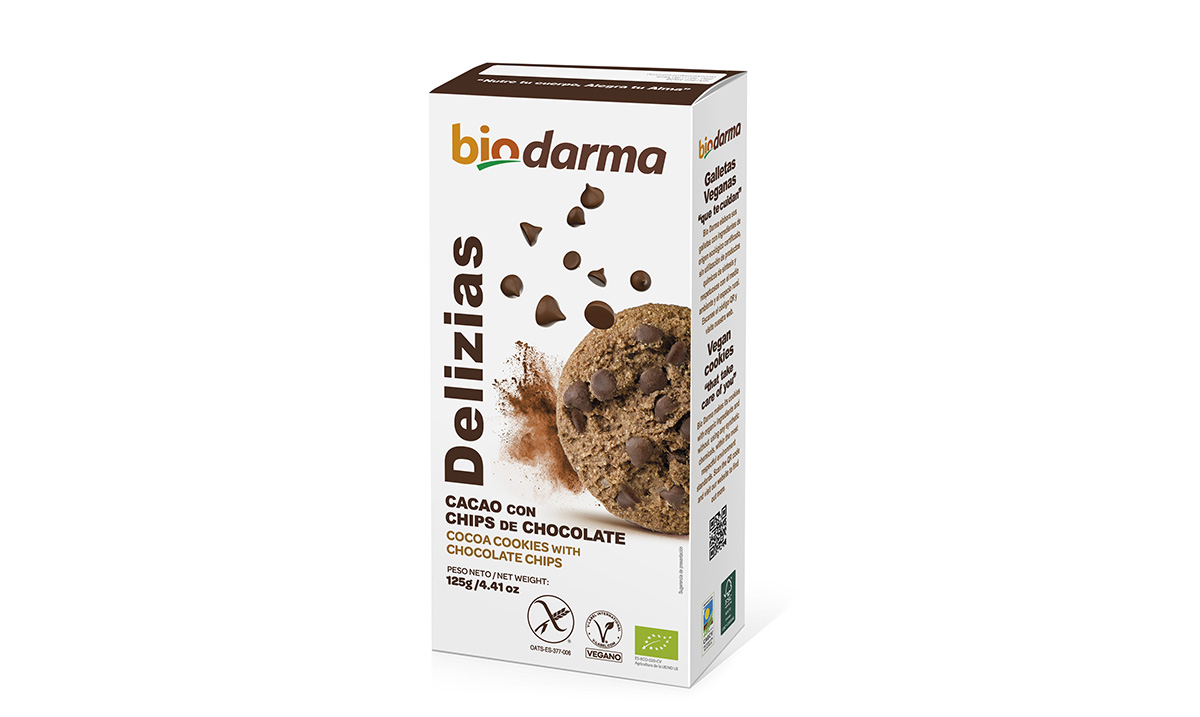Delizias cacao con chips de chocolate, de Biodarma