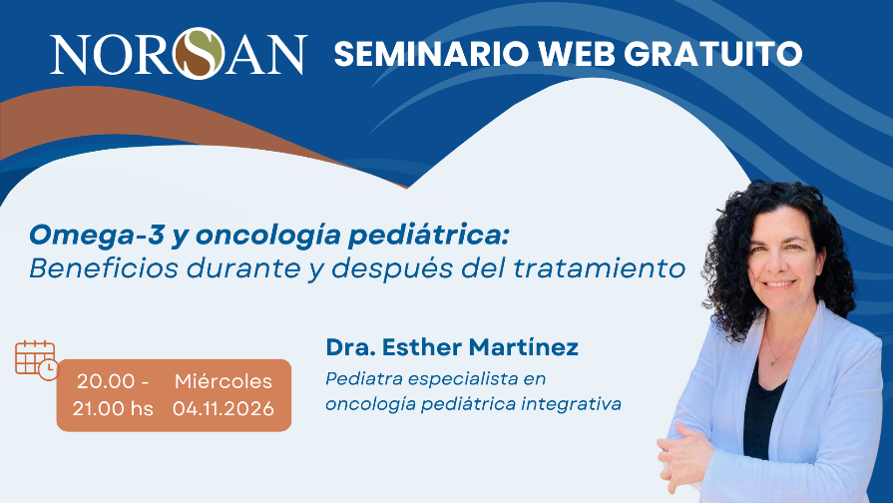 Seminario NORSAN sobre omega-3 y oncología pediátrica con Esther Martínez