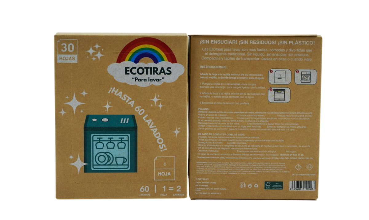 Tiras biodegradables para lavavajillas, de Ecotiras